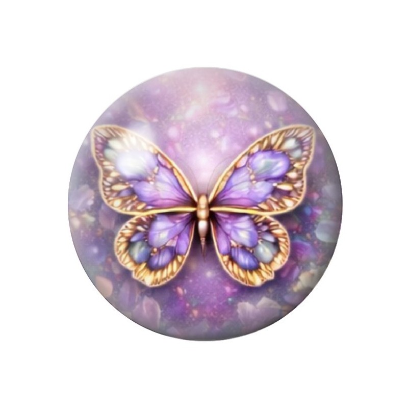 Cabochon en Verre Illustré Papillon 12 à 25mm