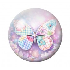 Cabochon en Verre Illustré Papillon 12 à 25mm pour la création de bijoux fantaisie - DIY