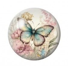 Cabochon en Verre Illustré Papillon 12 à 25mm pour la création de bijoux fantaisie - DIY