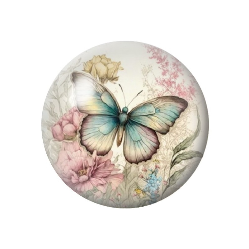 Cabochon en Verre Illustré Papillon 12 à 25mm
