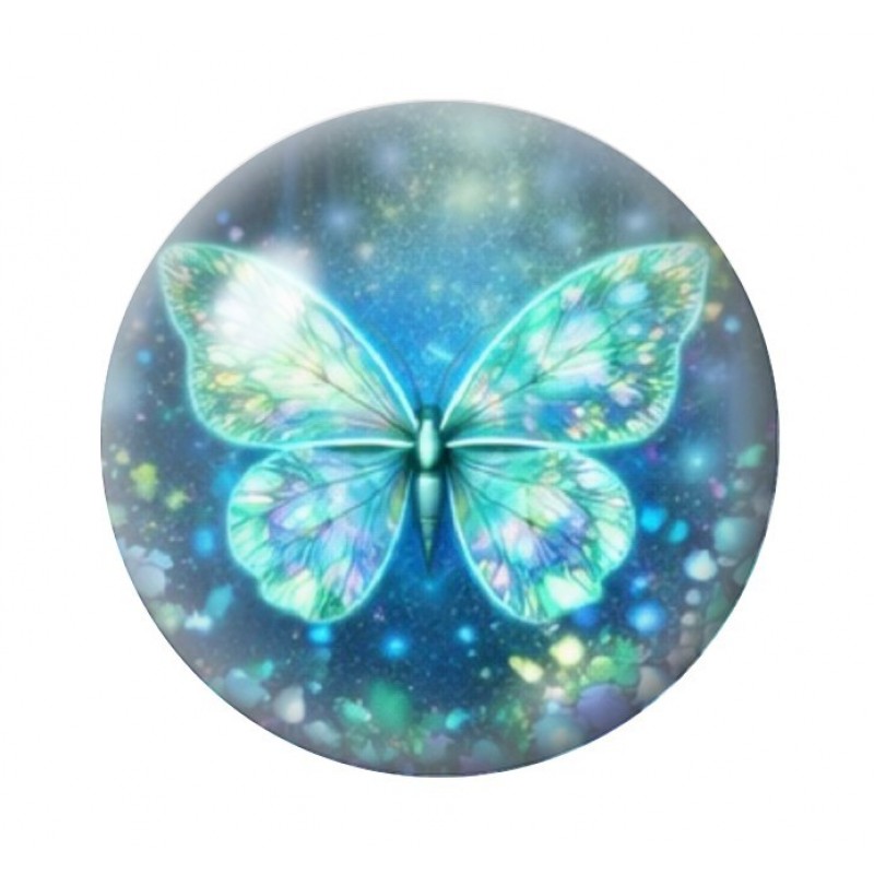 Cabochon en Verre Illustré Papillon 12 à 25mm