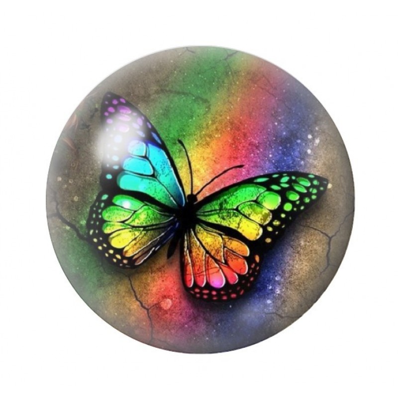 Cabochon en Verre Illustré Papillon 12 à 25mm