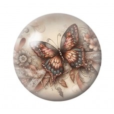 Cabochon en Verre Illustré Papillon 12 à 25mm pour la création de bijoux fantaisie - DIY