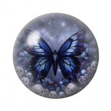 Cabochon en Verre Illustré Papillon 12 à 25mm pour la création de bijoux fantaisie - DIY