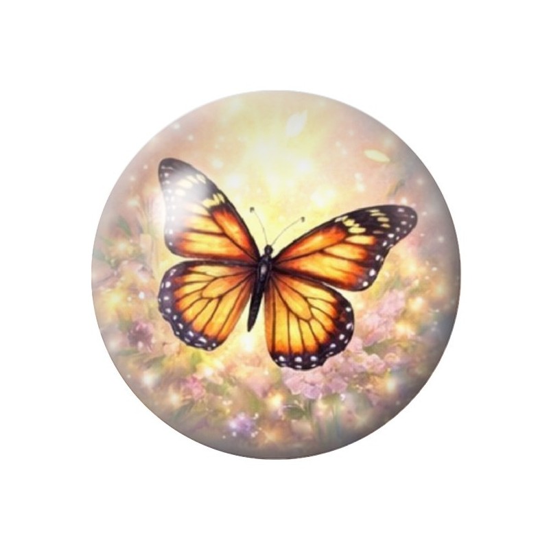 Cabochon en Verre Illustré Papillon 12 à 25mm