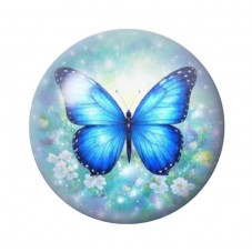 Cabochon en Verre Illustré Papillon 12 à 25mm pour la création de bijoux fantaisie - DIY