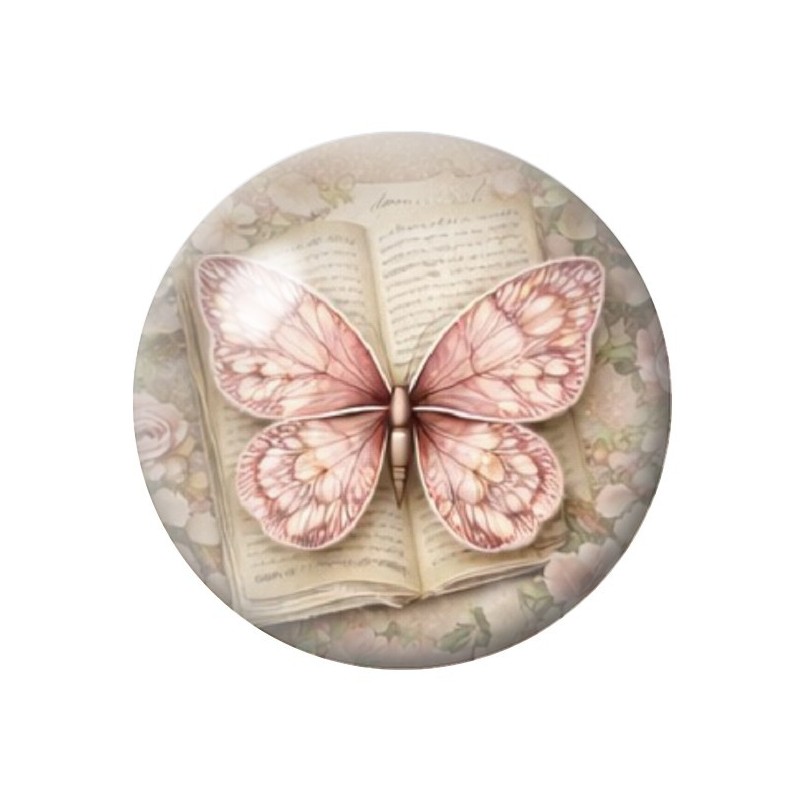 Cabochon en Verre Illustré Papillon 12 à 25mm