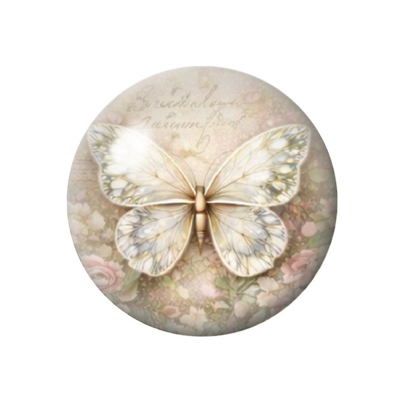 Cabochon en Verre Illustré Papillon 12 à 25mm