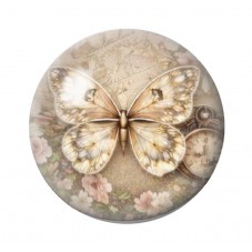 Cabochon en Verre Illustré Papillon 12 à 25mm pour la création de bijoux fantaisie - DIY