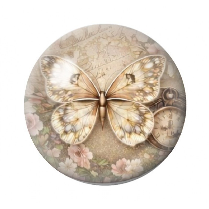 Cabochon en Verre Illustré Papillon 12 à 25mm