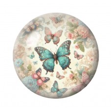Cabochon en Verre Illustré Papillon 12 à 25mm pour la création de bijoux fantaisie - DIY