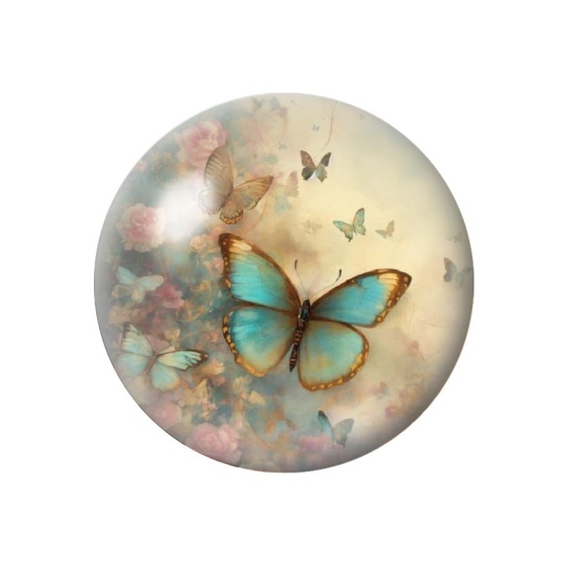 Cabochon en Verre Illustré Papillon 12 à 25mm