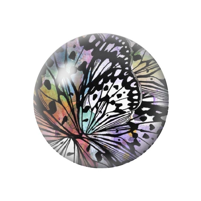 Cabochon en Verre Illustré Papillon 12 à 25mm