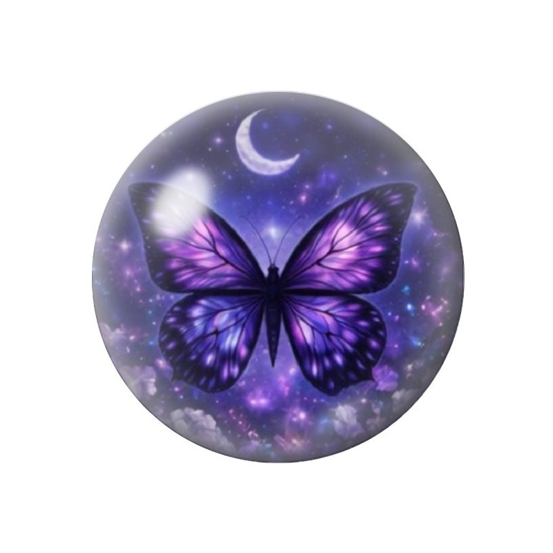 Cabochon en Verre Illustré Papillon 12 à 25mm