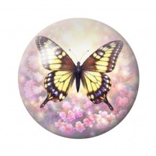 Cabochon en Verre Illustré Papillon 12 à 25mm pour la création de bijoux fantaisie - DIY