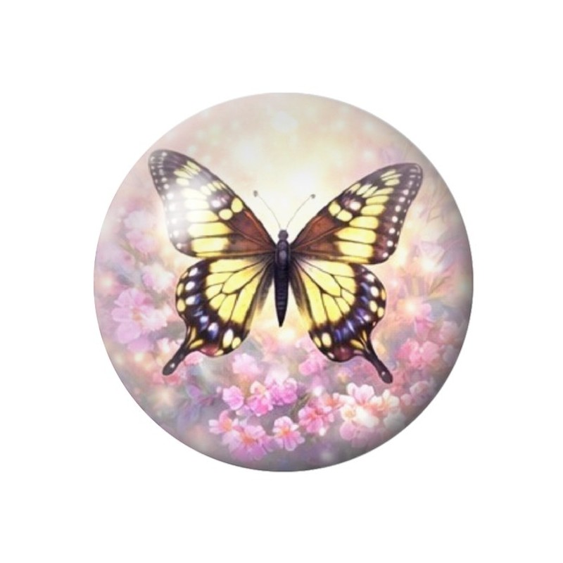 Cabochon en Verre Illustré Papillon 12 à 25mm