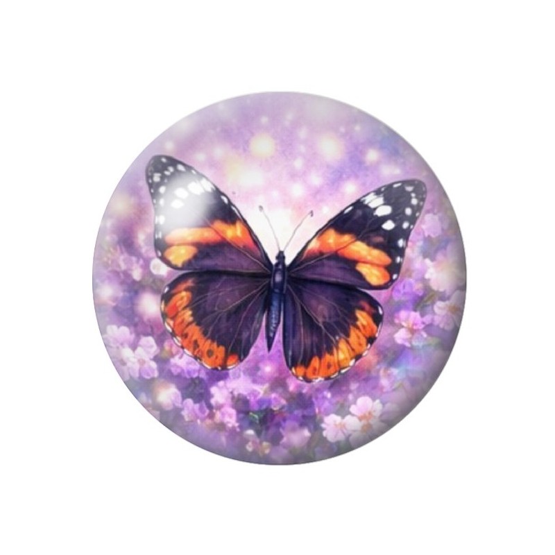 Cabochon en Verre Illustré Papillon 12 à 25mm
