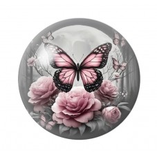 Cabochon en Verre Illustré Papillon 12 à 25mm pour la création de bijoux fantaisie - DIY