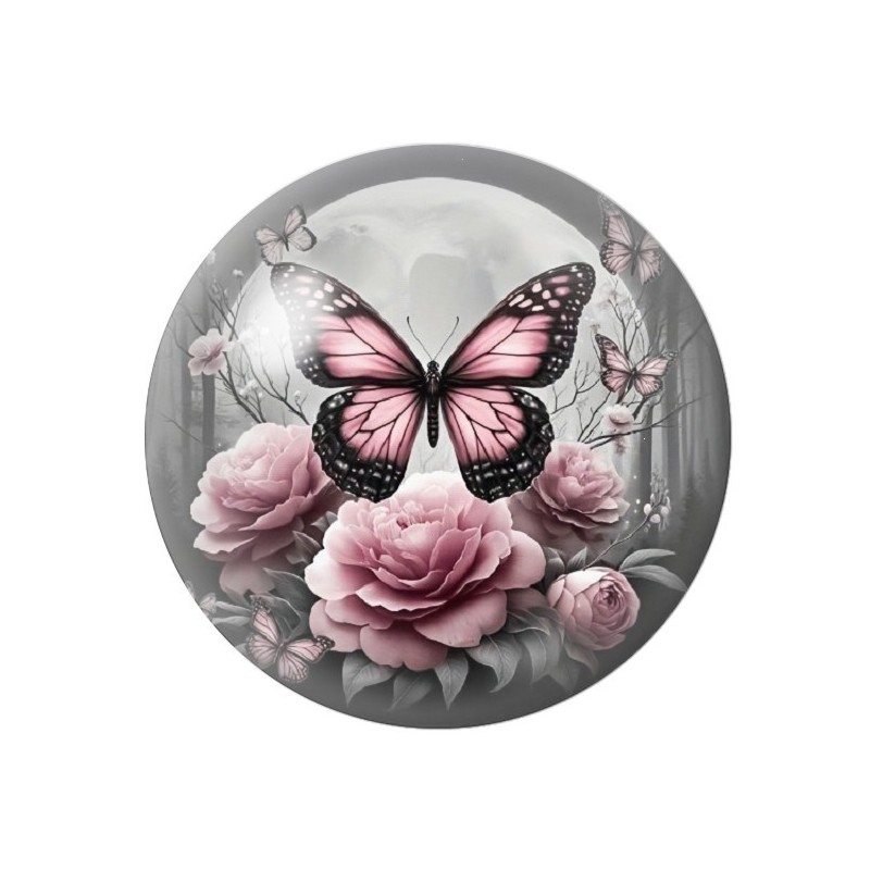 Cabochon en Verre Illustré Papillon 12 à 25mm