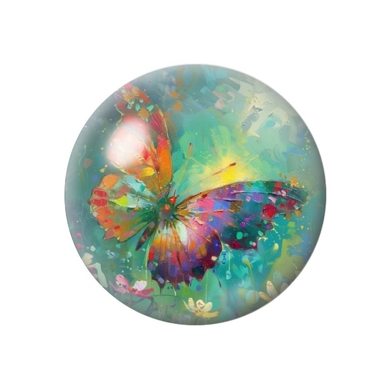 Cabochon en Verre Illustré Papillon 12 à 25mm