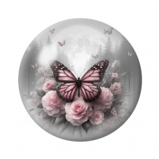 Cabochon en Verre Illustré Papillon 12 à 25mm pour la création de bijoux fantaisie - DIY