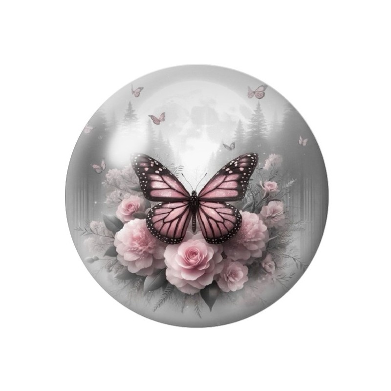 Cabochon en Verre Illustré Papillon 12 à 25mm