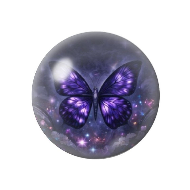 Cabochon en Verre Illustré Papillon 12 à 25mm