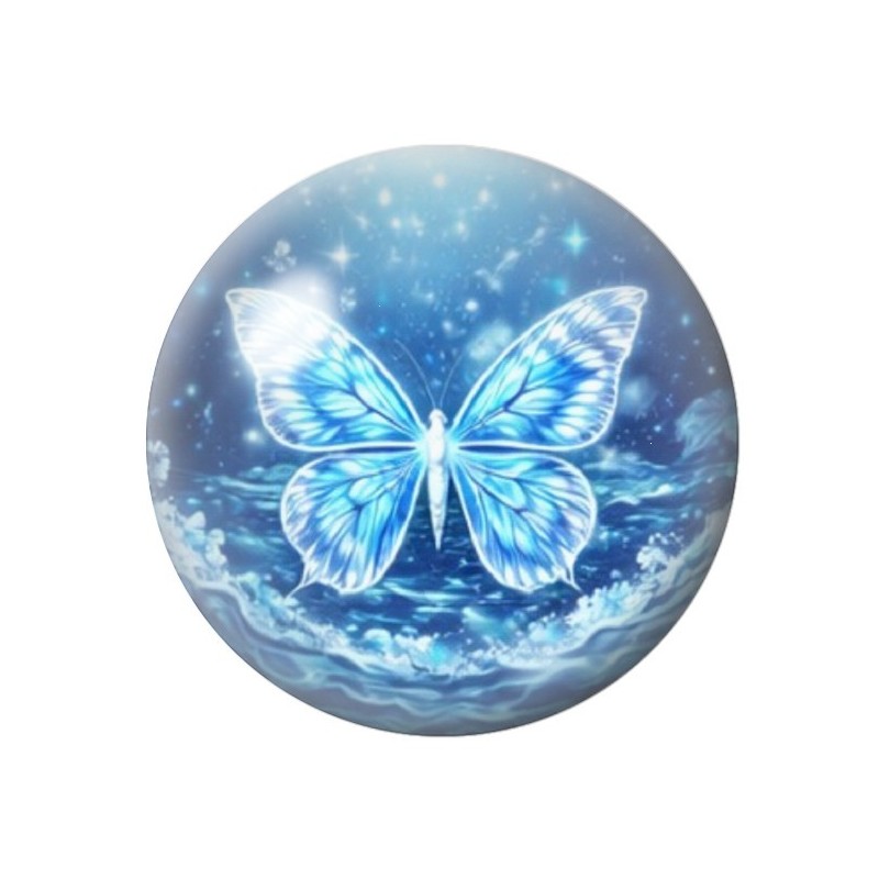 Cabochon en Verre Illustré Papillon 12 à 25mm
