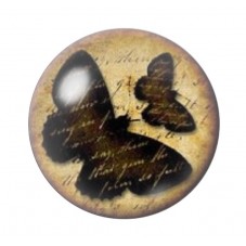 Cabochon en Verre Illustré Papillon 12 à 25mm pour la création de bijoux fantaisie - DIY