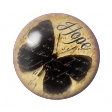 Cabochon en Verre Illustré Papillon 12 à 25mm pour la création de bijoux fantaisie - DIY