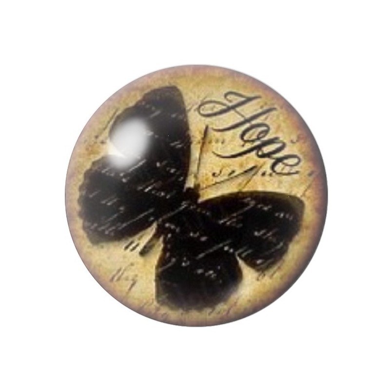Cabochon en Verre Illustré Papillon 12 à 25mm