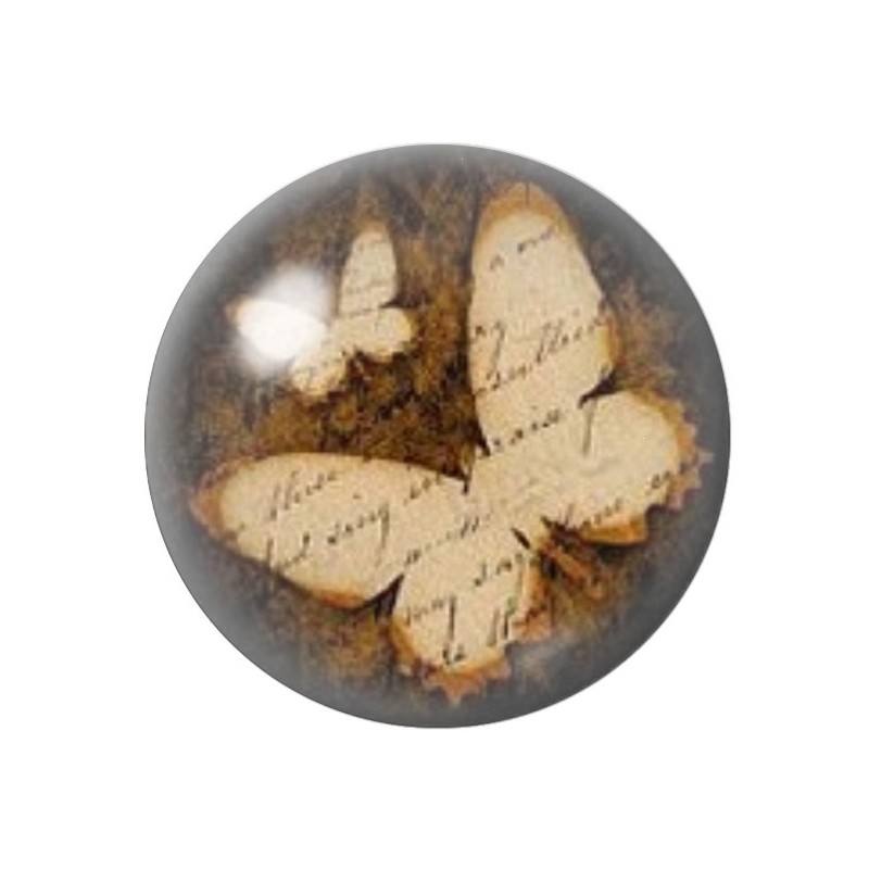 Cabochon en Verre Illustré Papillon 12 à 25mm