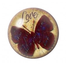 Cabochon en Verre Illustré Papillon 12 à 25mm pour la création de bijoux fantaisie - DIY