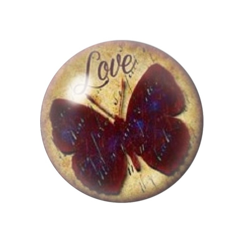 Cabochon en Verre Illustré Papillon 12 à 25mm