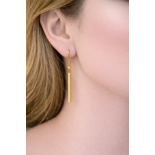 Breloque Tube Lisse en Acier Inoxydable Doré 22x2mm