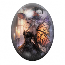 Cabochon en Verre Illustré Sorcière Halloween 13x18, 18x25 ou 30x40mm pour la création de bijoux fantaisie - DIY