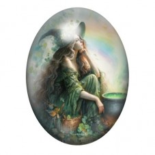 Cabochon en Verre Illustré Sorcière Halloween 13x18, 18x25 ou 30x40mm pour la création de bijoux fantaisie - DIY