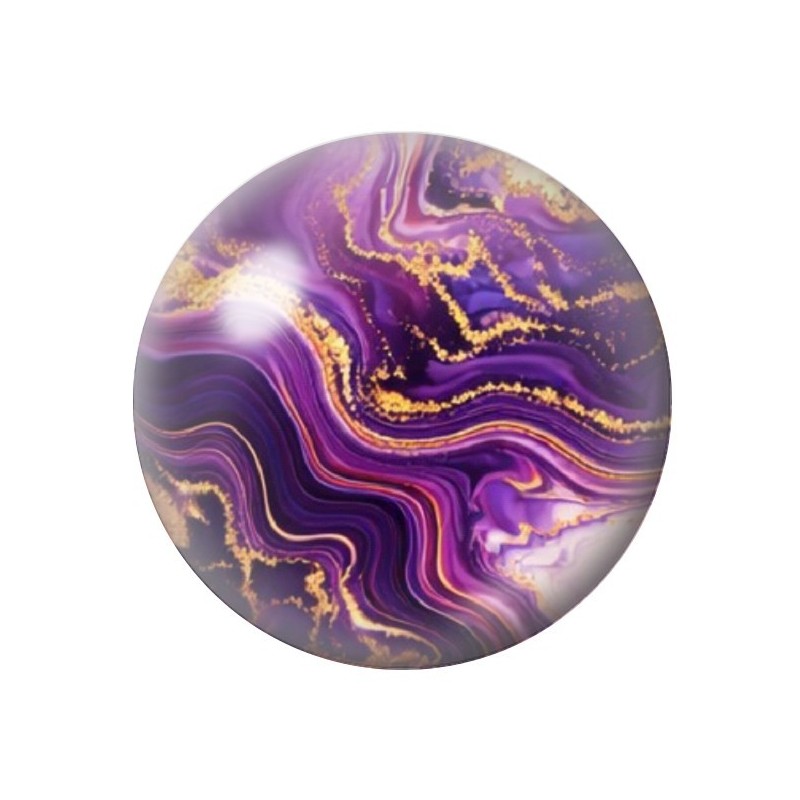 Cabochon en Verre Illustré Marbre Doré 12 à 25mm
