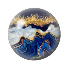 Cabochon en Verre Illustré Marbre Doré 12 à 25mm pour la création de bijoux fantaisie - DIY