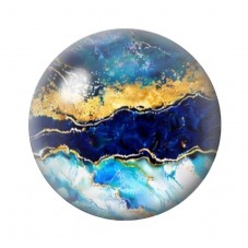 Cabochon en Verre Illustré Marbre Doré 12 à 25mm pour la création de bijoux fantaisie - DIY