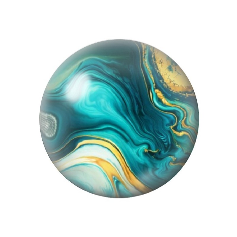 Cabochon en Verre Illustré Marbre Doré 12 à 25mm