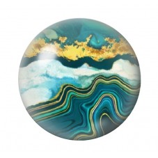 Cabochon en Verre Illustré Marbre Doré 12 à 25mm pour la création de bijoux fantaisie - DIY