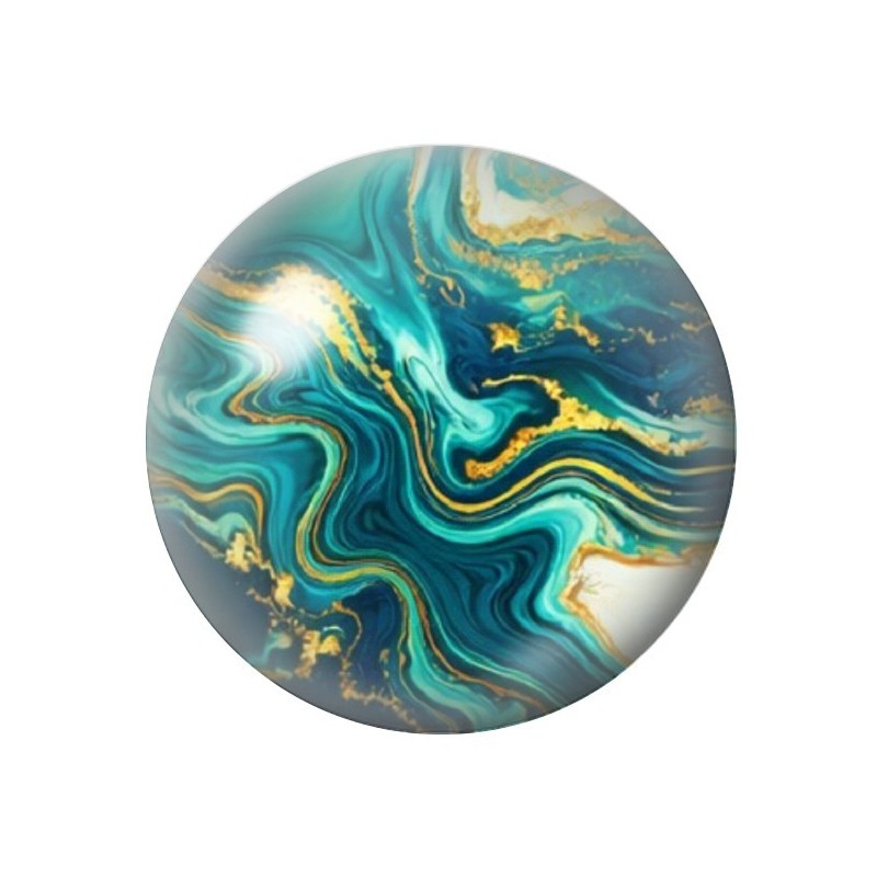 Cabochon en Verre Illustré Marbre Doré 12 à 25mm
