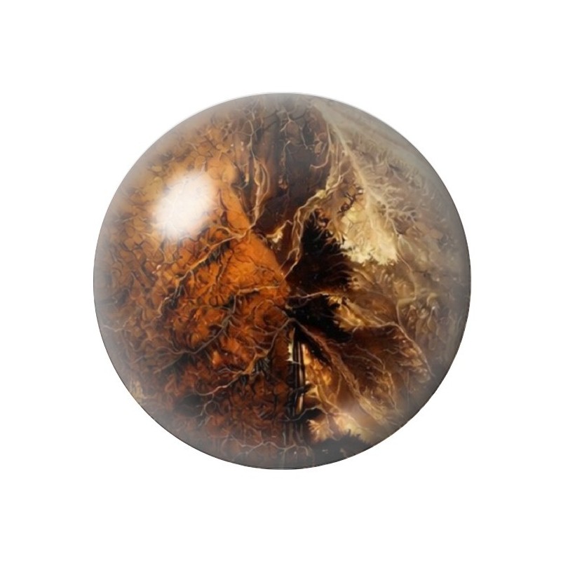 Cabochon en Verre Illustré Marbre Doré 12 à 25mm