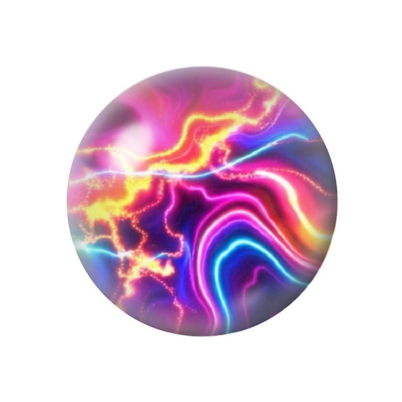 Cabochon en Verre Illustré Marbre Doré Néon 12 à 25mm