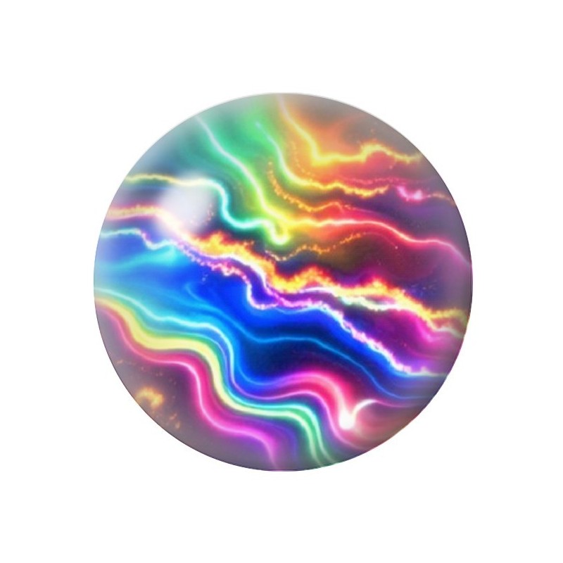 Cabochon en Verre Illustré Marbre Doré Néon 12 à 25mm