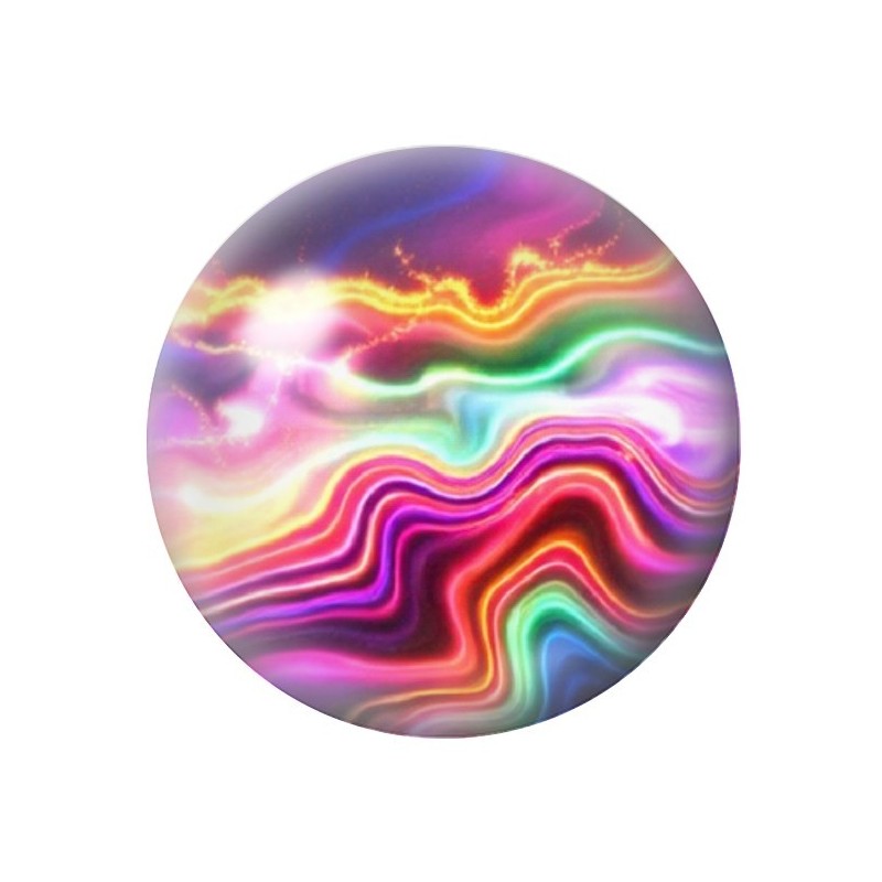 Cabochon en Verre Illustré Marbre Doré Néon 12 à 25mm