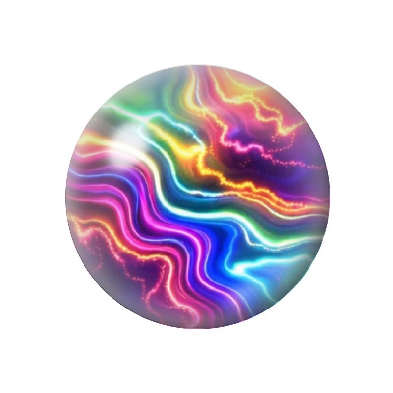 Cabochon en Verre Illustré Marbre Doré Néon 12 à 25mm