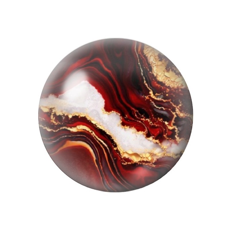 Cabochon en Verre Illustré Marbre Doré 12 à 25mm