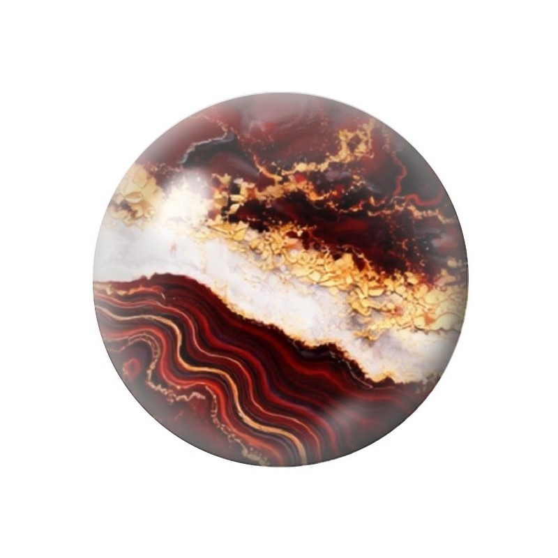 Cabochon en Verre Illustré Marbre Doré 12 à 25mm